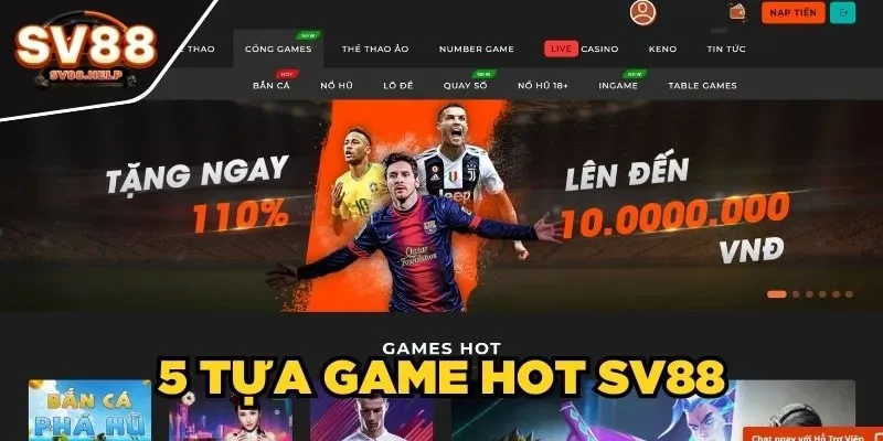 5 tựa game HOT SV88